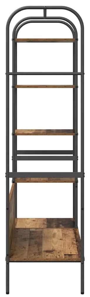 Cabide para Roupas com Prateleiras de Madeira Antiga 120x44x160 cm
