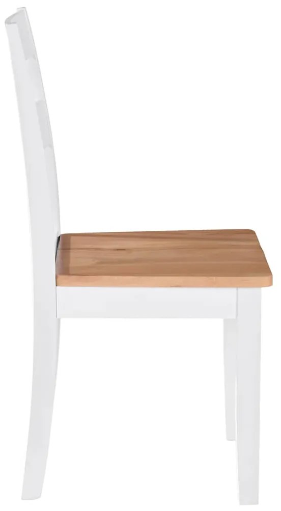 Cadeiras de jantar 4 pcs madeira de seringueira maciça branco