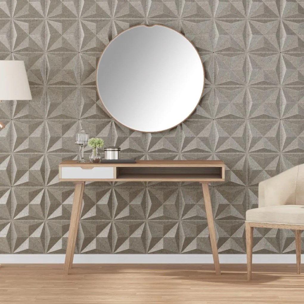 vidaXL Painéis de parede 24 pcs 50x50 cm 6 m² XPS origami betão