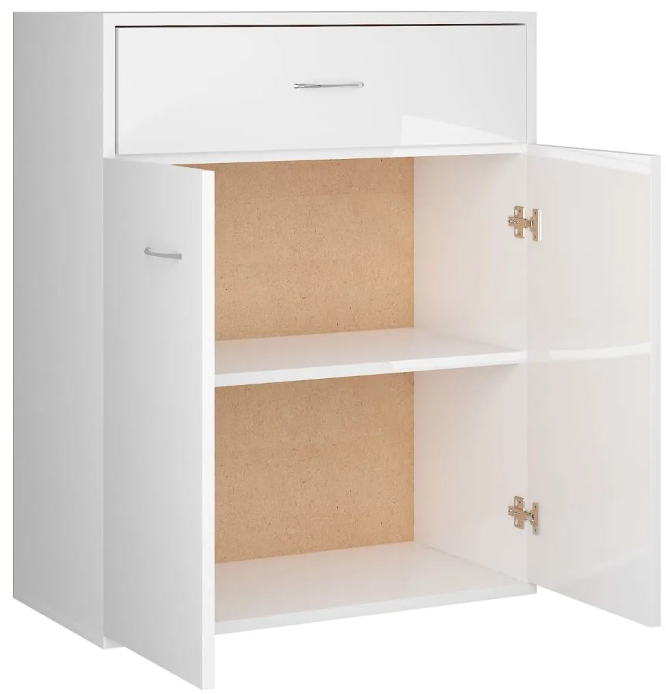 Aparador 60x30x75 cm contraplacado branco brilhante