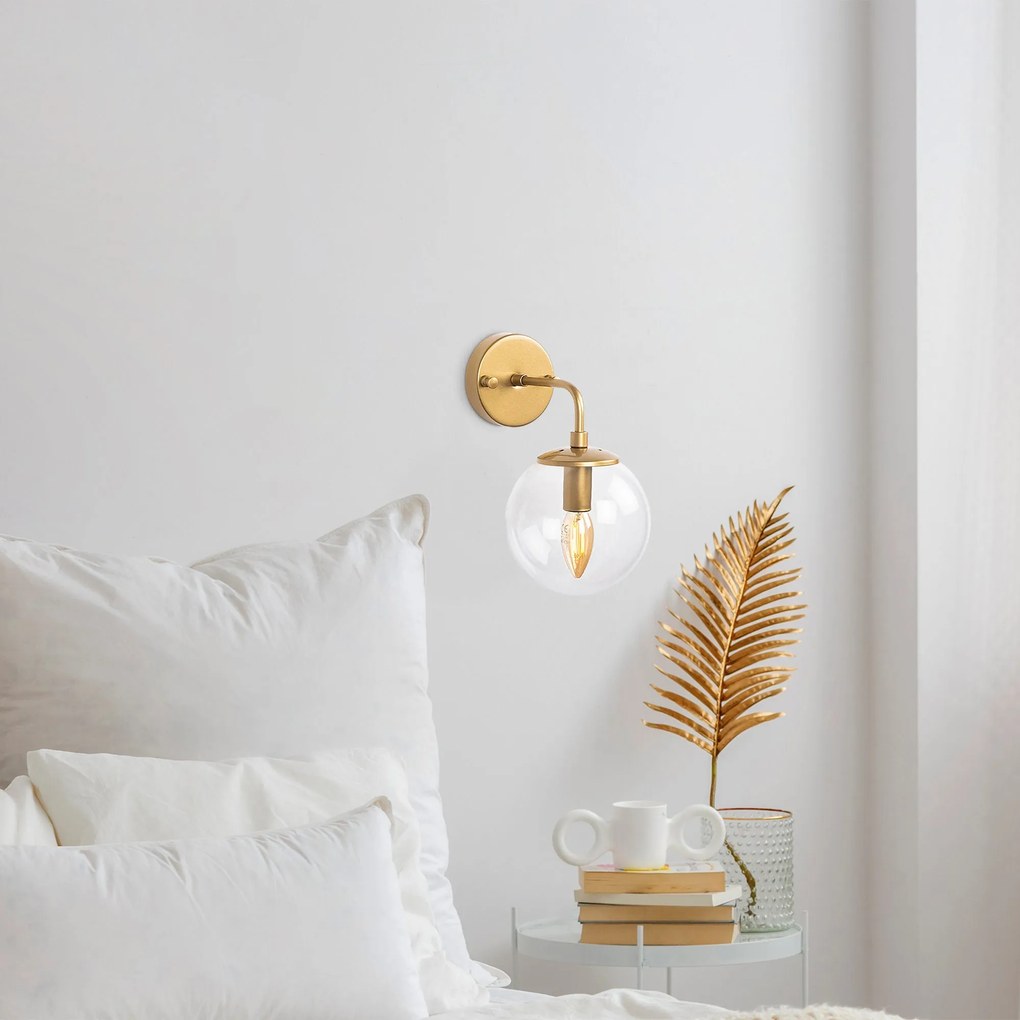 Candeeiro de Parede Horn – Dourado – 15 x 21 x 27 cm