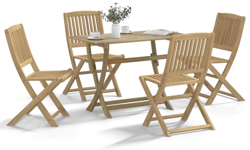 Conjunto de jantar p/ jardim 5 pcs madeira de acácia maciça