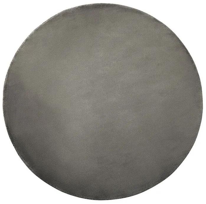 Tapete redondo de pelo curto cinzento escuro ⌀ 140 cm GESI II Beliani