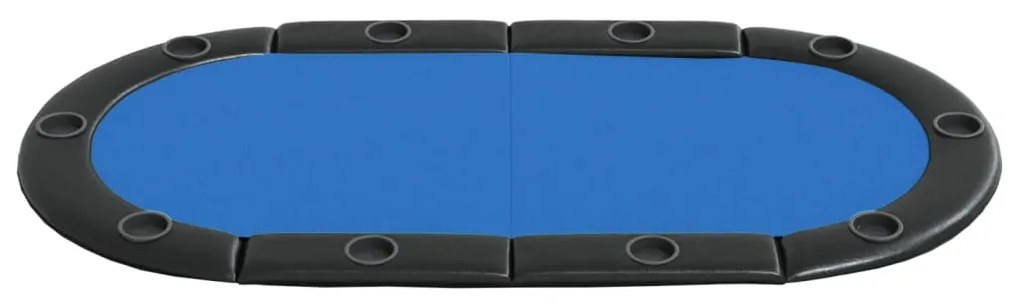 Mesa tabuleiro póquer dobrável 10 jogadores 208x106x3 cm azul