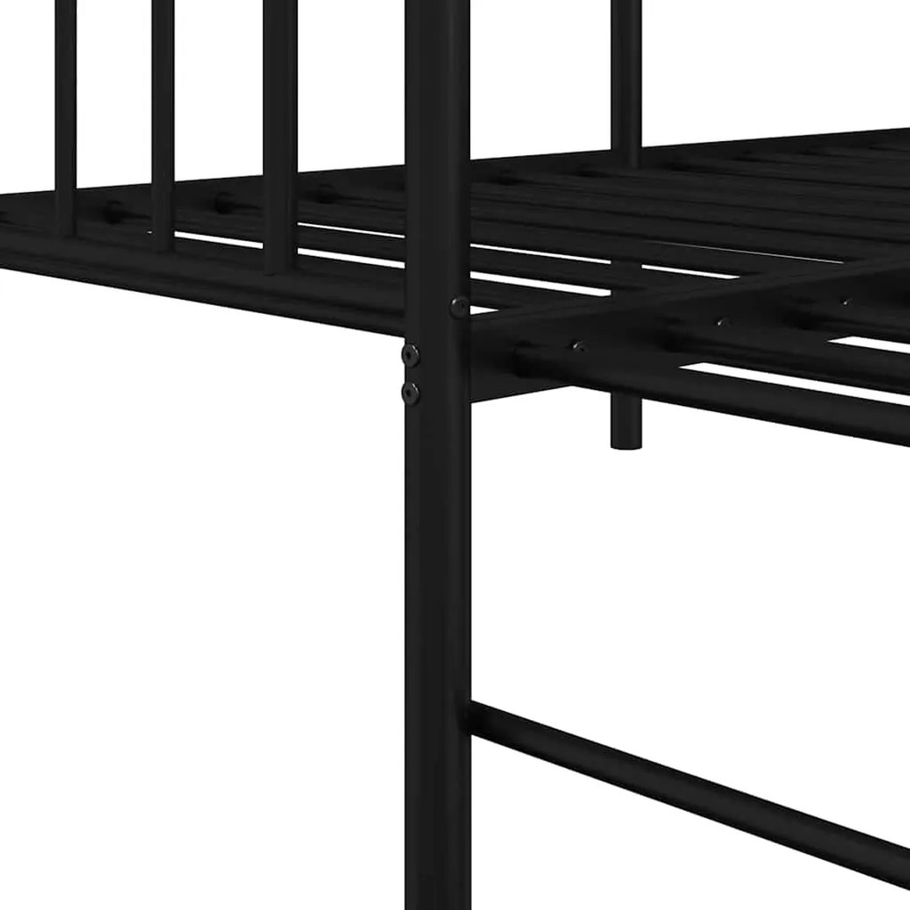 Estrutura de Daybed com Cama Auxiliar Preta 80x200 cm em Aço