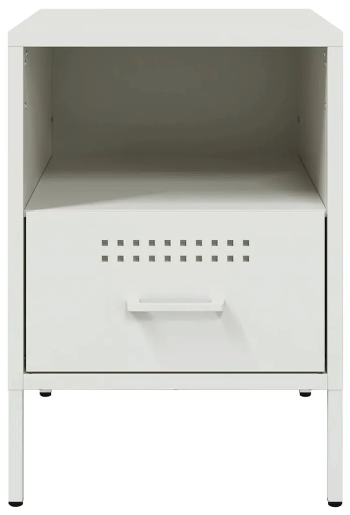 Mesas de cabeceira 2 pcs 36x39x50,5 cm aço branco
