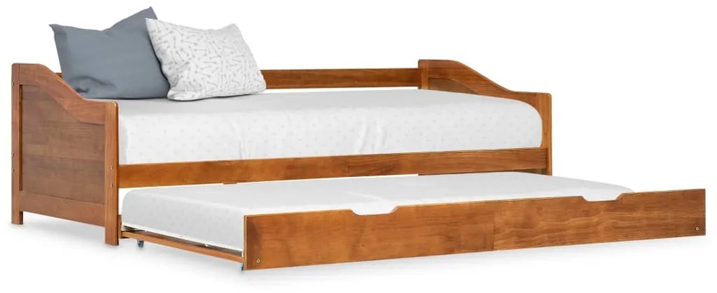 Estrutura sofá-cama de puxar 90x200 cm madeira pinho castanho
