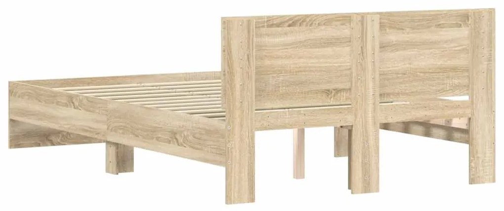 Estrutura de cama com cabeceira 120x190 cm carvalho sonoma