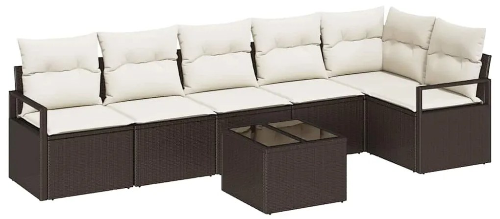 Conjunto de Sofá de Jardim com 6 peças e almofadas cinzas em rattan si
