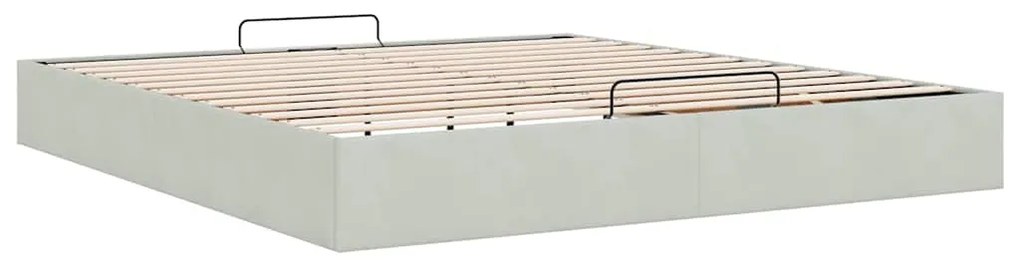 Estrutura de cama otomana sem colchão 200x200 cm cinzento claro