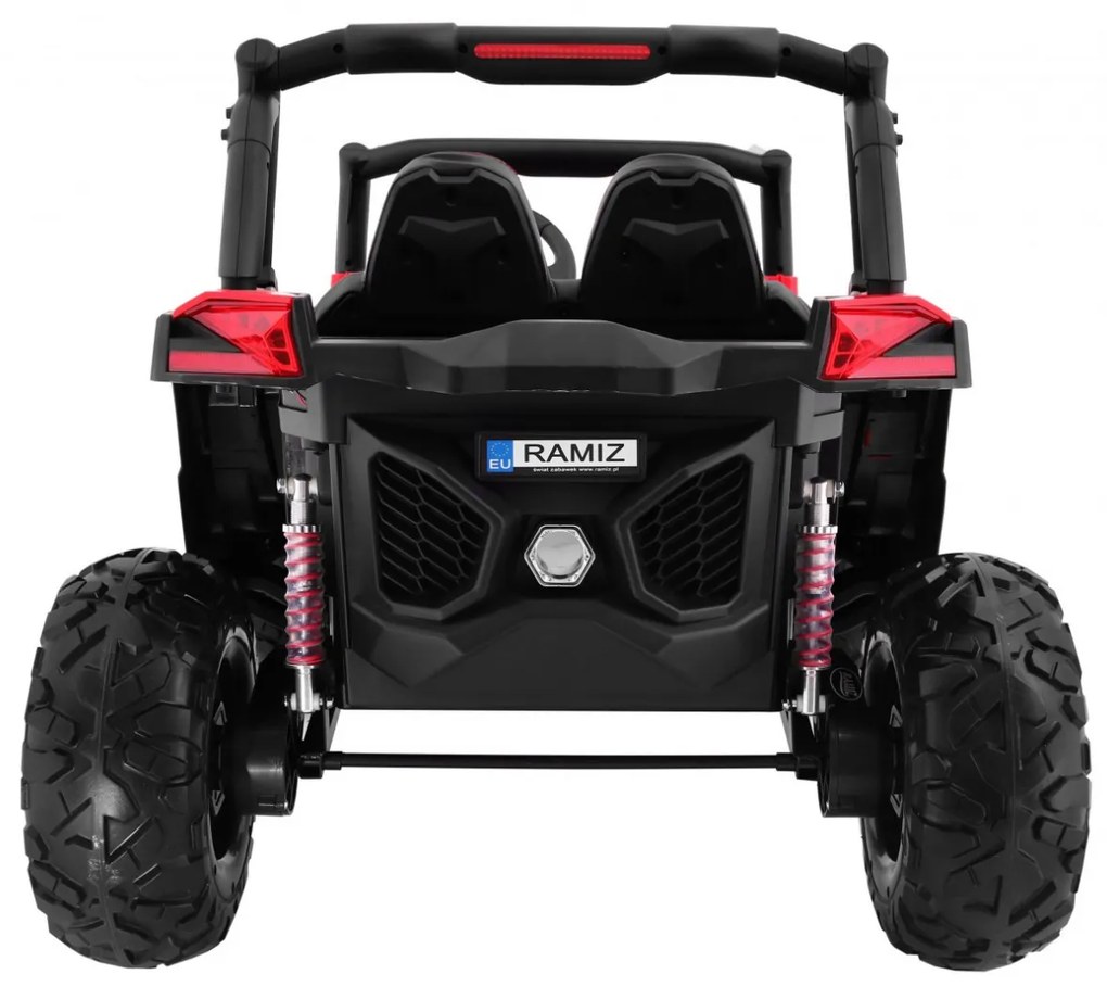 Buggy elétrico para Crianças 24V 4x4 2 Lugares SuperStar Rodas de EVA, Assento de couro Vermelho