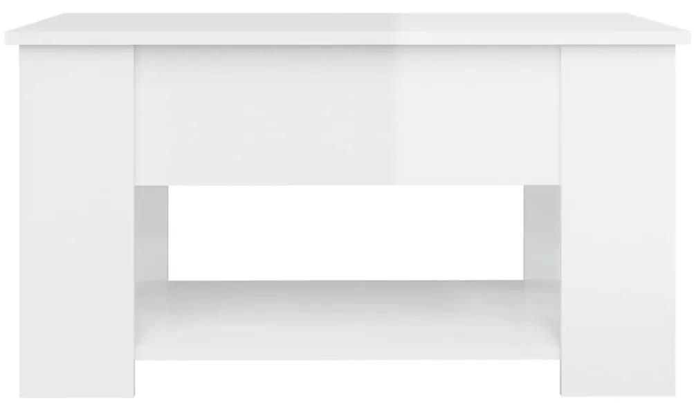 Mesa centro 79x49x41 cm madeira processada branco brilhante