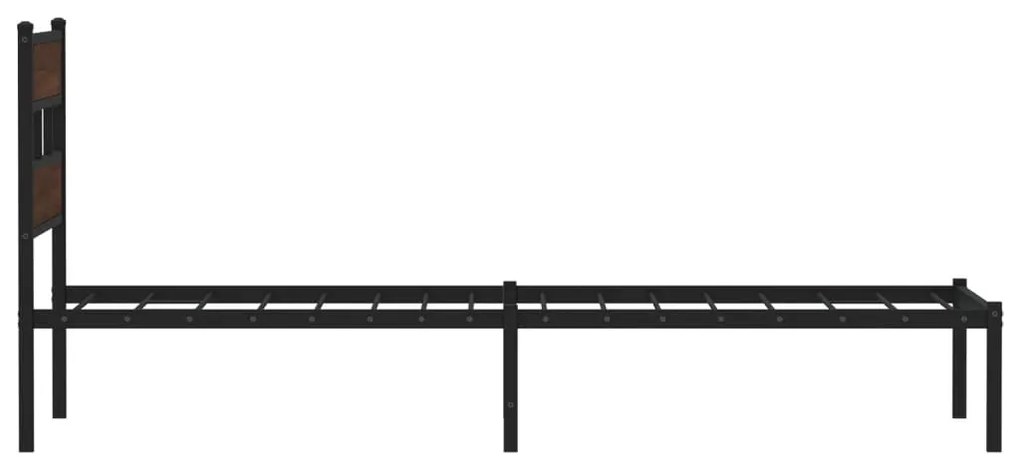 Cama sem colchão com cabeceira 100x200 cm carvalho castanho