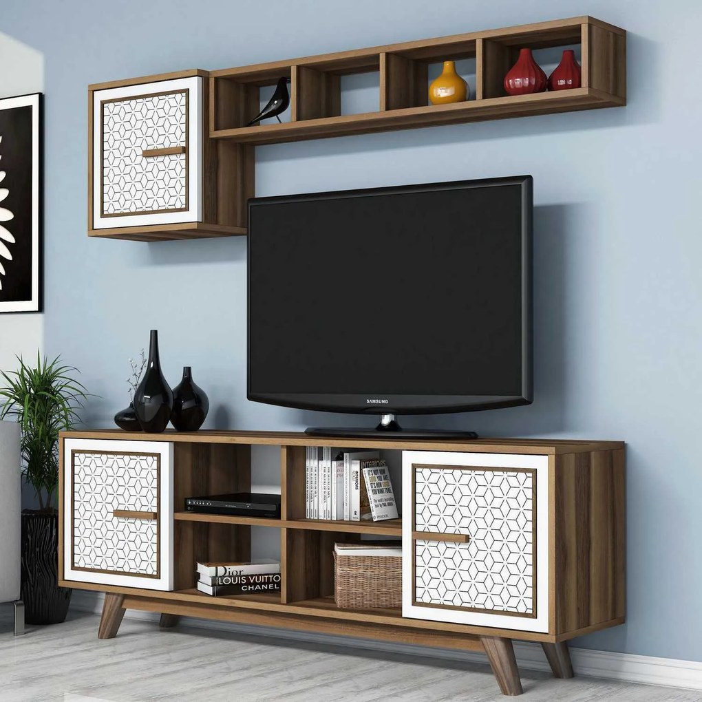 Unidade TV Ayla – Nogueira e Branco – 160x56,2x35 cm