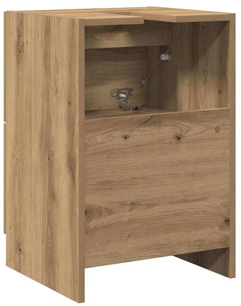 Gabinete de Pia Carvalho Artesanal 40x37x59 cm Madeira Engenharia
