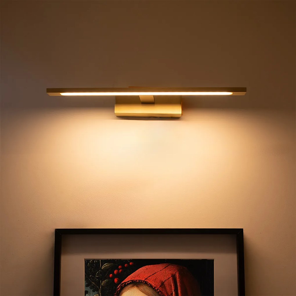 Candeeiro de parede em latão 41,5 cm com LED incluído IP44 - Jerre