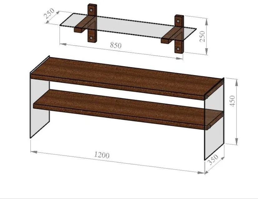 Unidade de TV TV101 – Nogueira – 120x45x35 cm