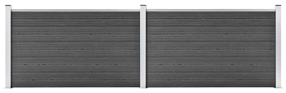 Conjunto de painéis de vedação WPC 353x105 cm preto