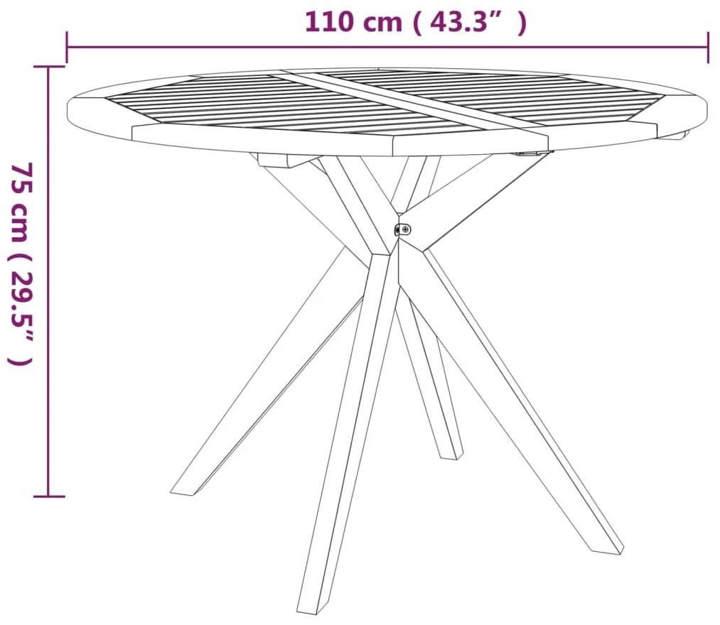 5 pcs conjunto de jantar para jardim madeira de acácia maciça