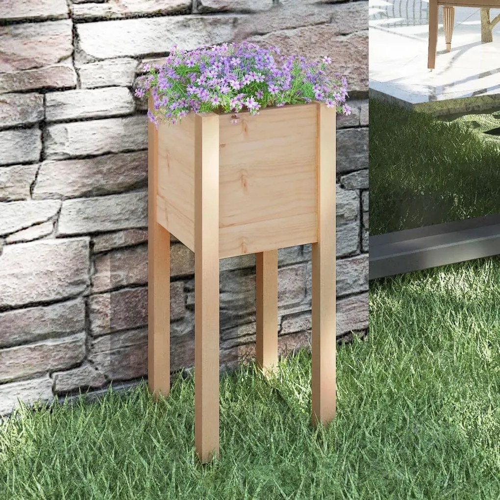 vidaXL Vaso/floreira de jardim 31x31x70 cm pinho maciço