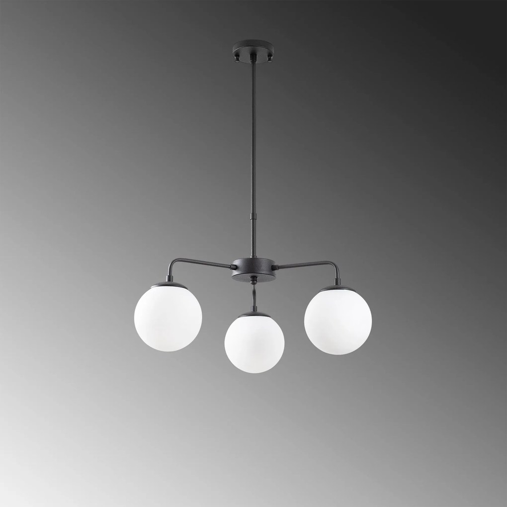 Candeeiro de Teto Viran – Preto e Creme – 56 x 56 x 43 cm