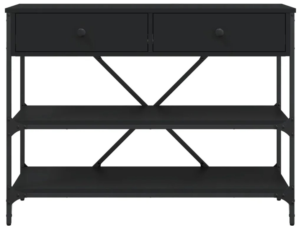 Mesa consola c/ gavetas/prateleiras derivados de madeira preto
