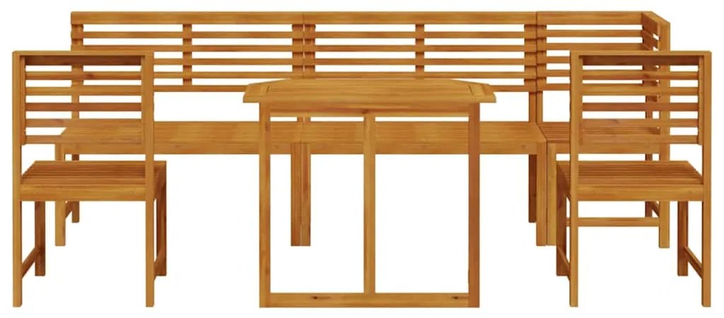 Conjunto de Jantar de Jardim vidaXL com 6 Peças em Madeira Sólida de A