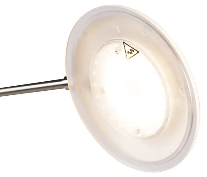 Candeeiro de pé em aço com braço de leitura incl. LED e porta USB - Sevilla Moderno