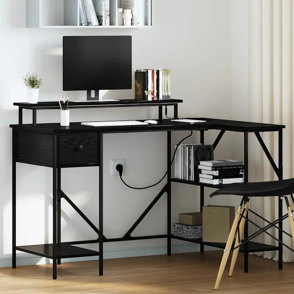vidaXL Mesa Carvalho preto 120 x 79 x 86.5 cm Madeira processada