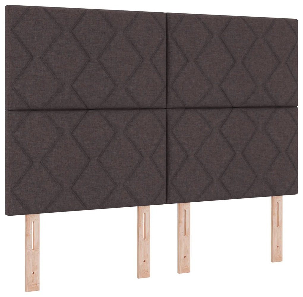 Estrutura de Cama vidaXL Castanho Escuro 140x200 cm em Tecido