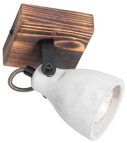Foco de teto industrial madeira com betão - Creto
