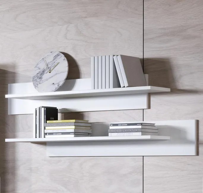 Conjunto de 2 Prateleiras Leiko – 100x20 cm – Branco Brilho
