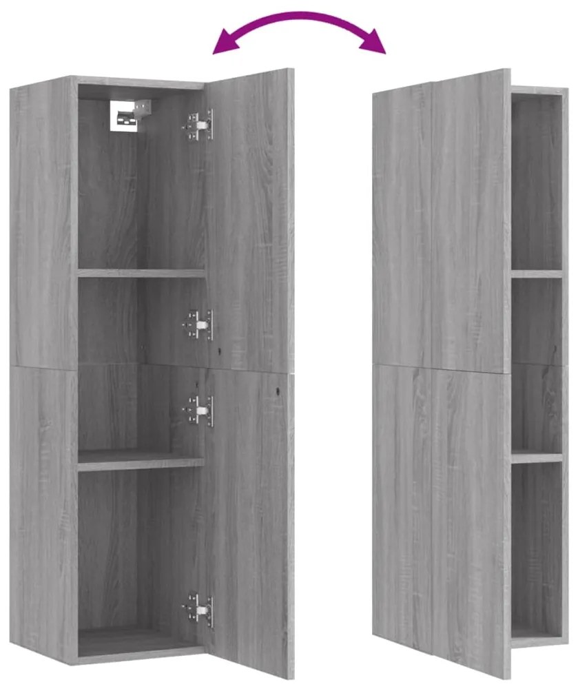 Móvel para TV de parede 30,5x30x110 cm cinzento sonoma
