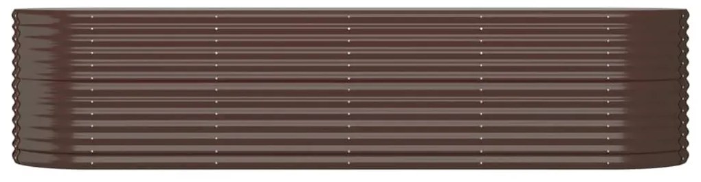 Canteiro elevado jardim 296x80x68cm aço revestido a pó castanho