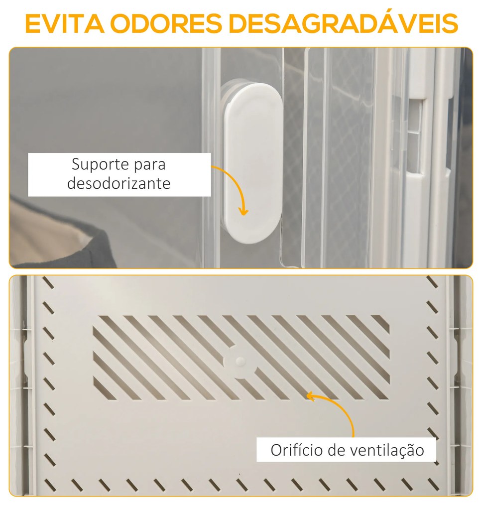 HOMCOM Armário Modular de Plástico Sapateira Modular com 8 Cubos Portas Magnéticas Organizador de Sapatos para Entrada Corredor Dormitório 28x36x21cm Transparente