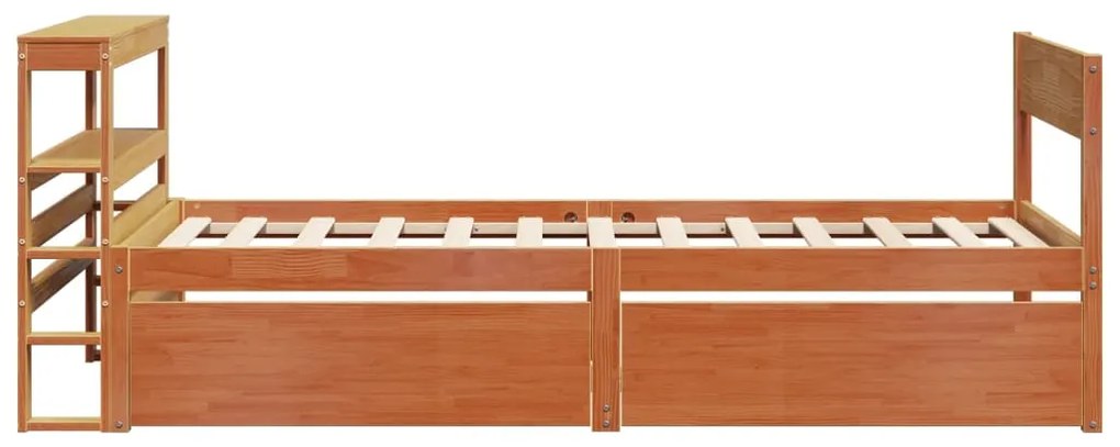 Cama sem colchão 90x190 cm madeira de pinho maciça castanho-mel
