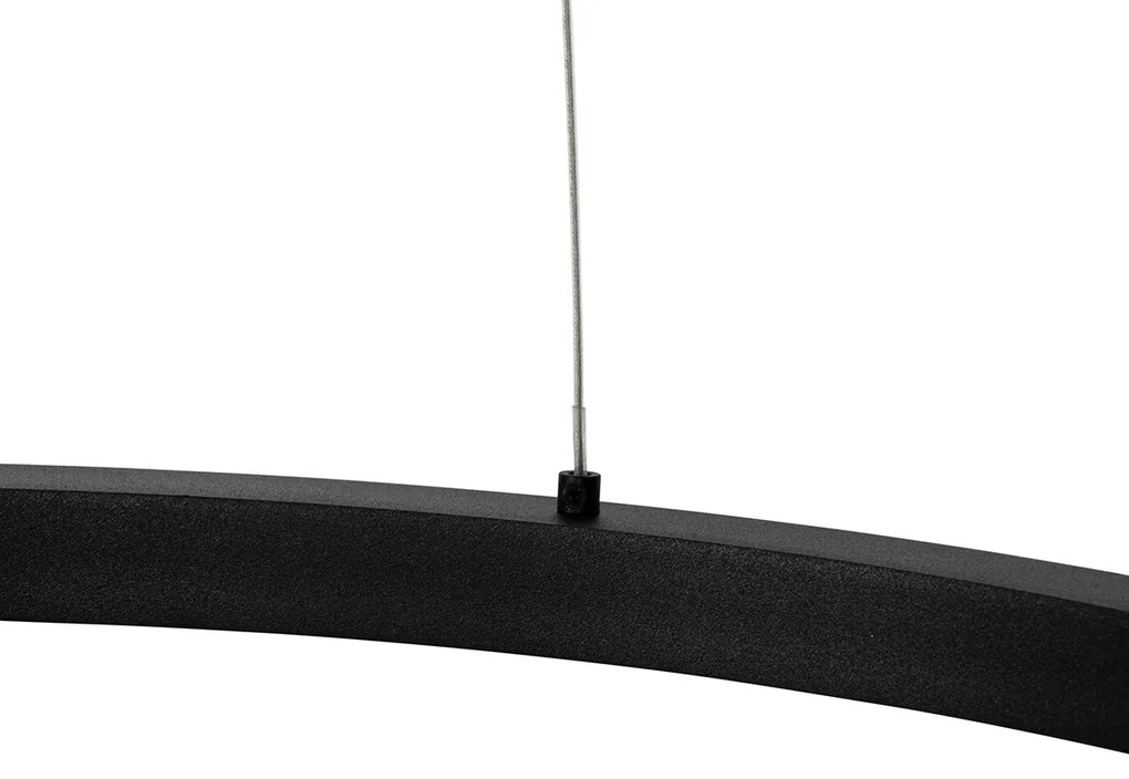 Candeeiro de suspensão preto 60 cm com LED regulável em 3 etapas - Girello Design