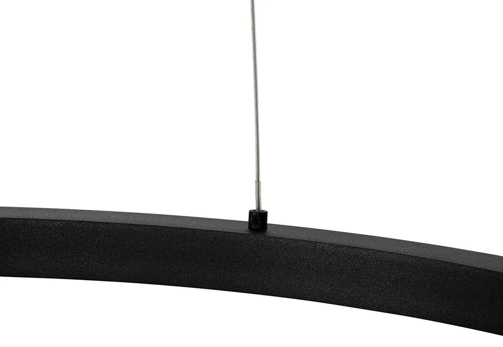 Candeeiro suspenso preto 60 cm com LED regulável em 3 etapas - Girello Design