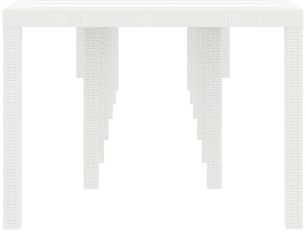 Mesa de Jardim vidaXL Branca 400x100x73 cm Poly Rattan