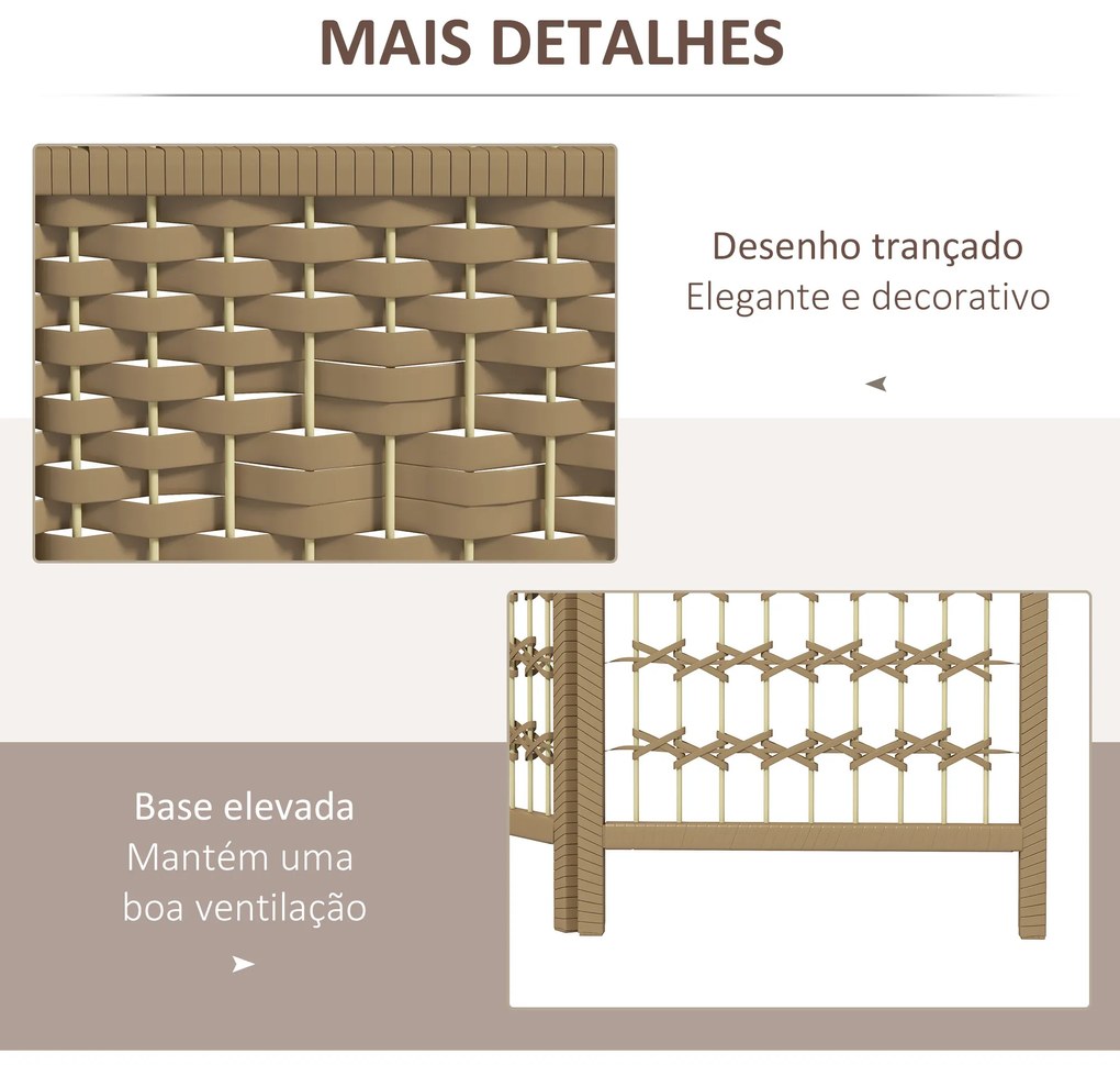 Biombo de 6 Painéis Separador de Ambientes 240x170 cm Divisor de Habitação Dobrável de Corda de Papel Madeira