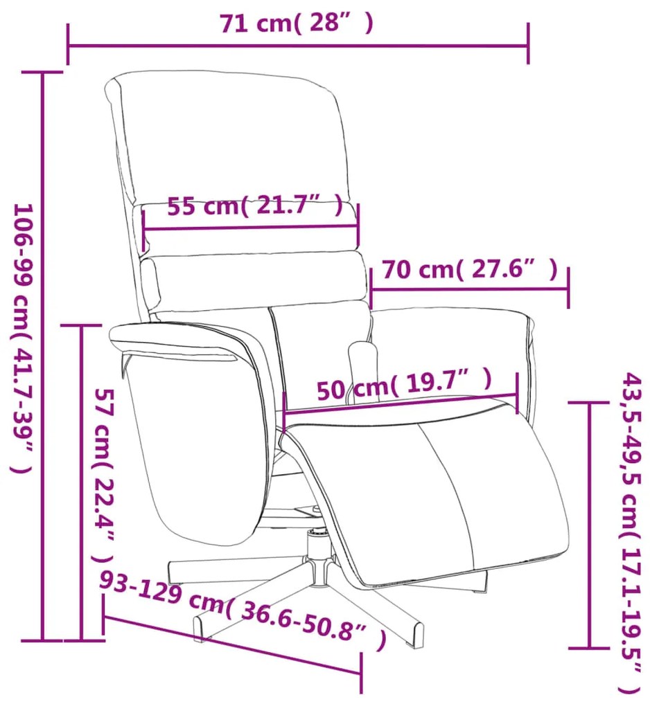 Cadeira massagens reclinável c/apoio pés couro arti. cappuccino