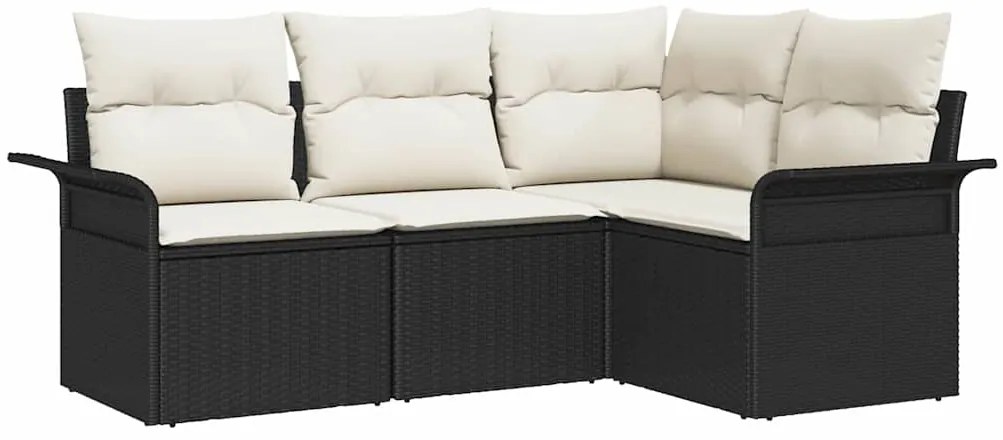 Conjunto de Sofás para Jardim vidaXL de 4 Peças com Almofadas Rattan P