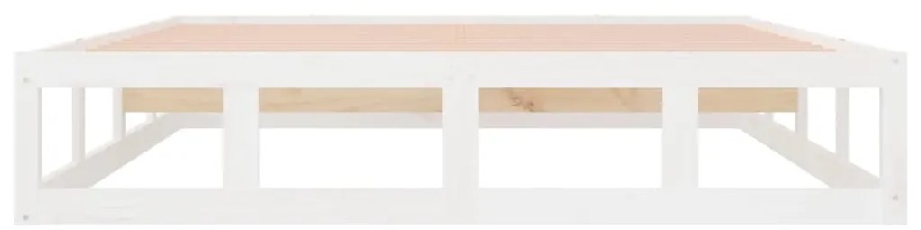 Estrutura de cama 140x200 madeira maciça branco