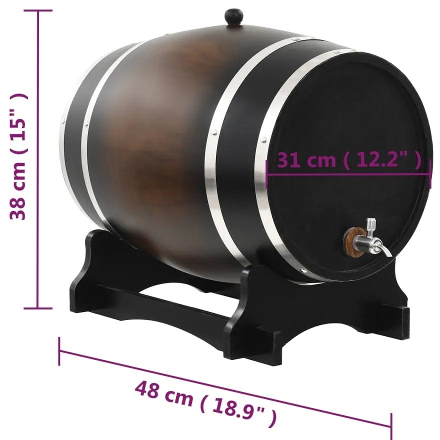 Barril de vinho com torneira em madeira de pinho maciça 35 L