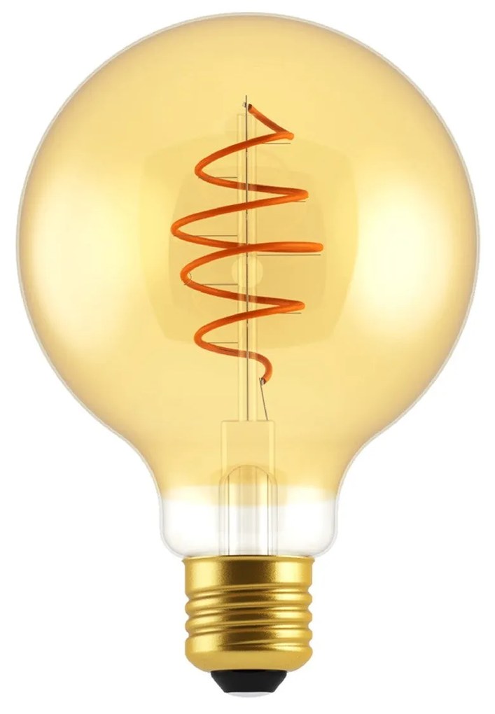 LED Bulb Globe G95 Golden Croissant Line with Spiral Filament 5W E27 Dimmable 2000K