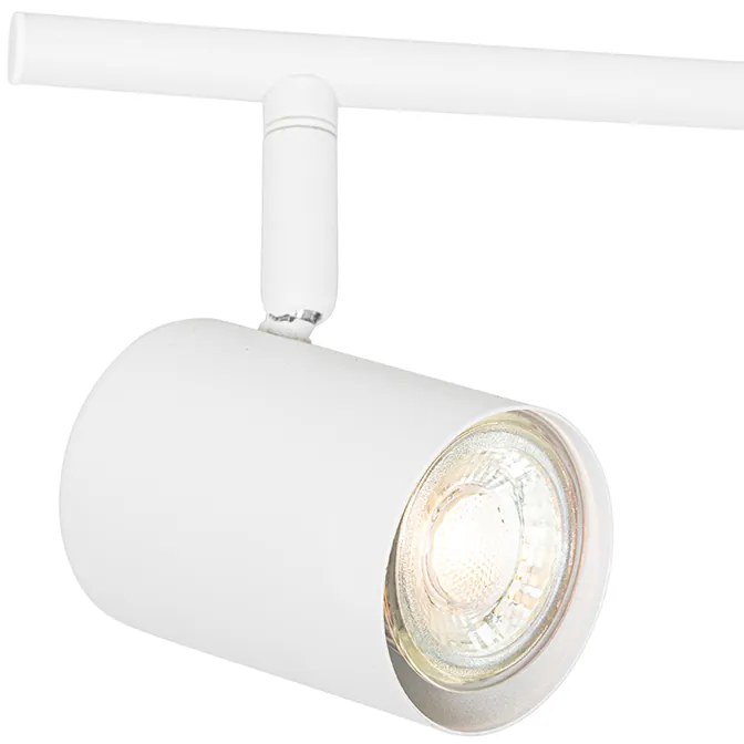 Candeeiro de teto moderno branco 5 luzes ajustável quadrado - Jeana