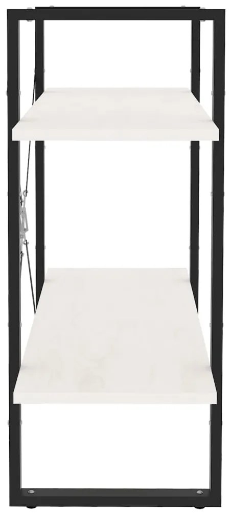 Estante com 2 prateleiras 80x30x70 cm pinho maciço branco