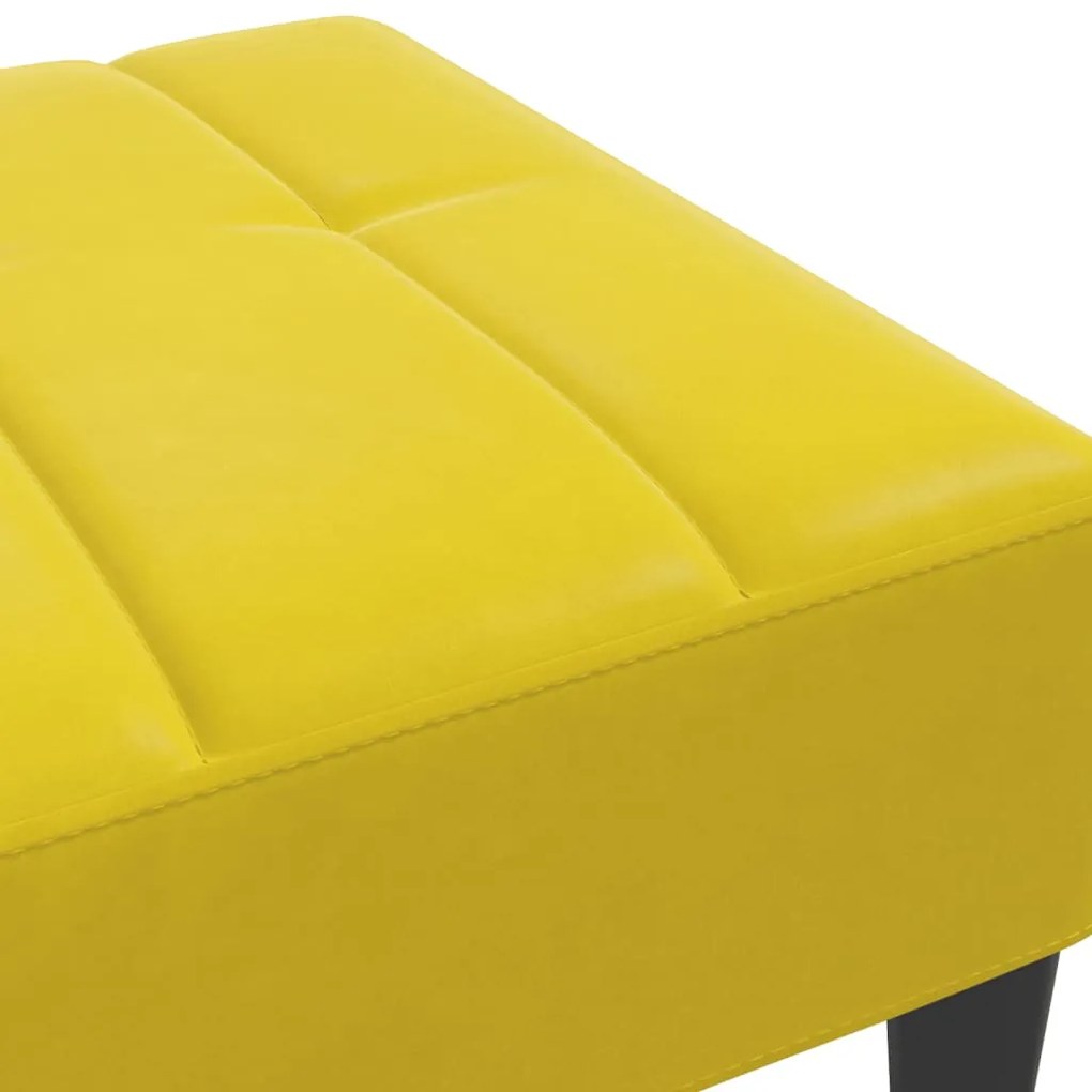 Apoio de pés 77x55x31 cm veludo amarelo