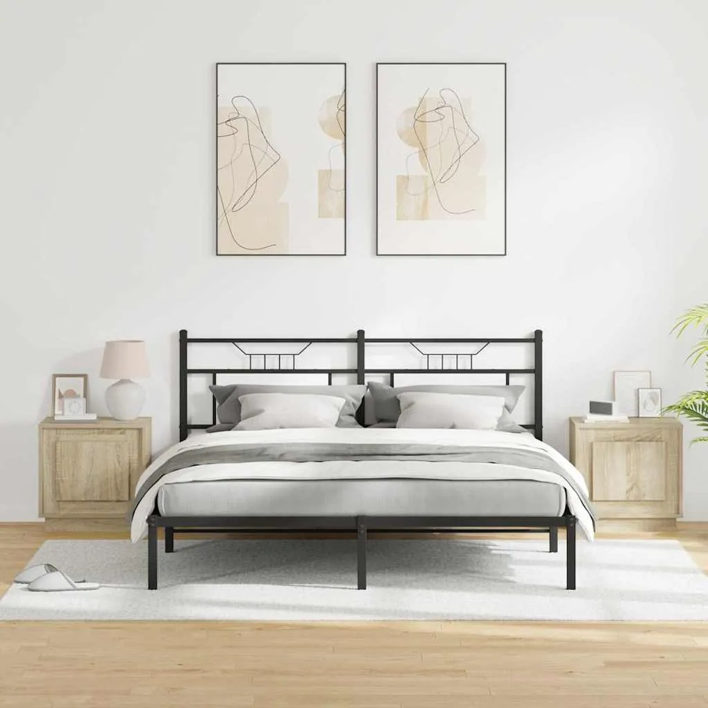 Criados-mudos com Luzes LED 2 pcs Carvalho Sonoma 44x34,5x45 cm