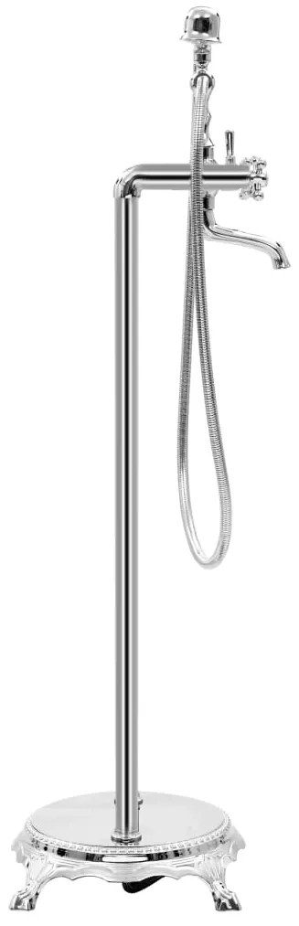 Torneira de pé para banheira aço inoxidável 99,5 cm prateado